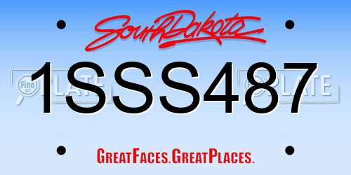 1SSS487 South Dakota License Plate