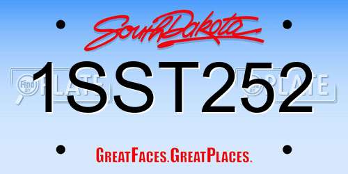 1SST252 South Dakota License Plate