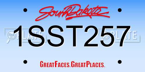 1SST257 South Dakota License Plate