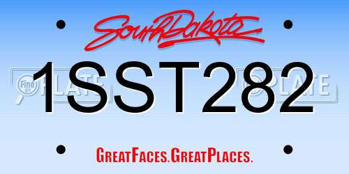 1SST282 South Dakota License Plate