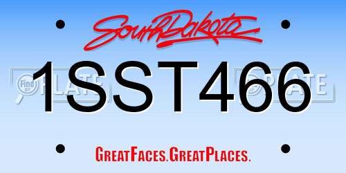 1SST466 South Dakota License Plate