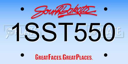1SST550 South Dakota License Plate