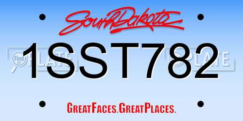 1SST782 South Dakota License Plate
