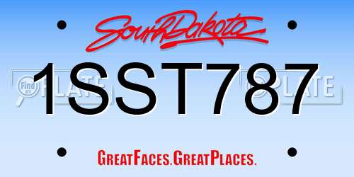 1SST787 South Dakota License Plate