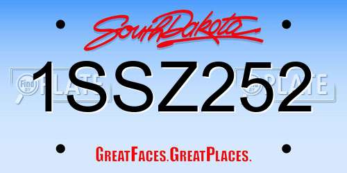 1SSZ252 South Dakota License Plate