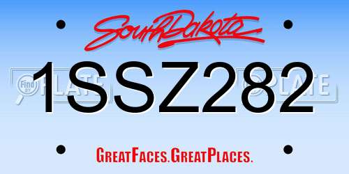 1SSZ282 South Dakota License Plate