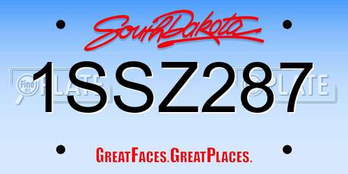 1SSZ287 South Dakota License Plate