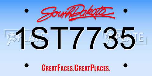 1ST7735 South Dakota License Plate