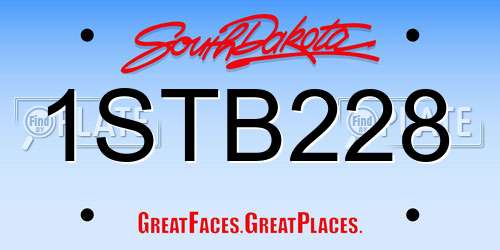 1STB228 South Dakota License Plate