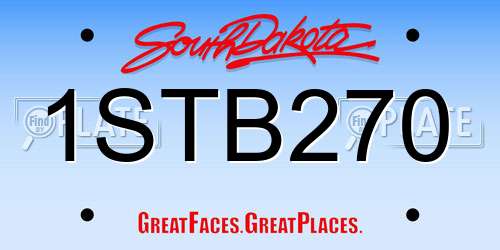 1STB270 South Dakota License Plate