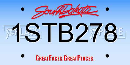 1STB278 South Dakota License Plate