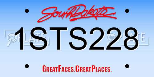 1STS228 South Dakota License Plate