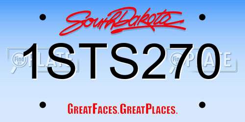1STS270 South Dakota License Plate