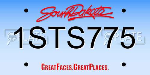 1STS775 South Dakota License Plate