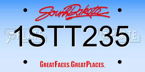 1STT235 South Dakota License Plate