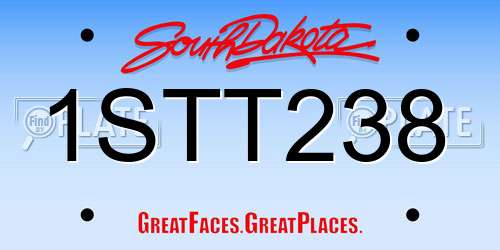 1STT238 South Dakota License Plate