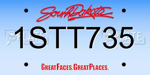 1STT735 South Dakota License Plate