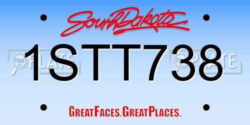 1STT738 South Dakota License Plate