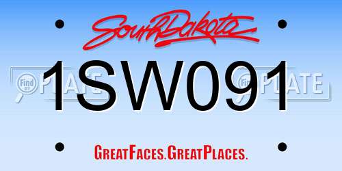 1SW091 South Dakota License Plate