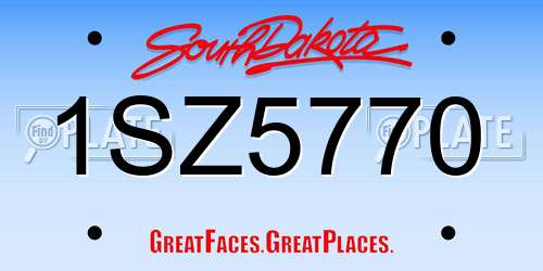1SZ5770 South Dakota License Plate