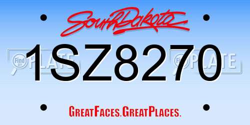 1SZ8270 South Dakota License Plate