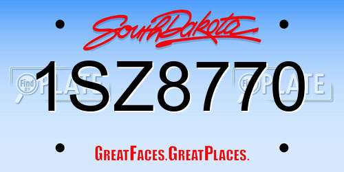 1SZ8770 South Dakota License Plate