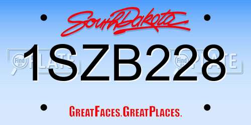 1SZB228 South Dakota License Plate