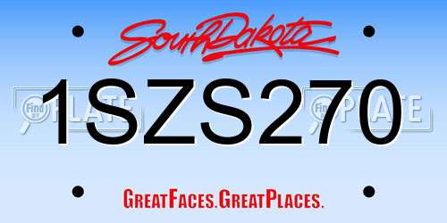 1SZS270 South Dakota License Plate