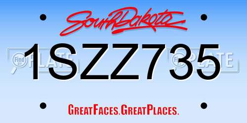 1SZZ735 South Dakota License Plate