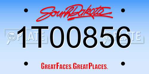 1T00856 South Dakota License Plate