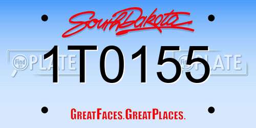 1T0155 South Dakota License Plate