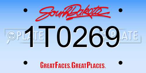 1T0269 South Dakota License Plate