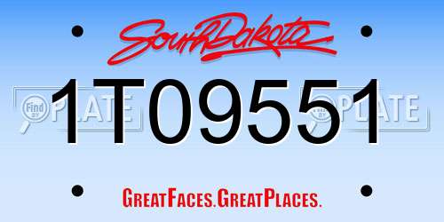 1T09551 South Dakota License Plate