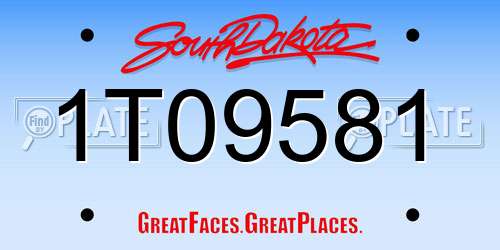 1T09581 South Dakota License Plate