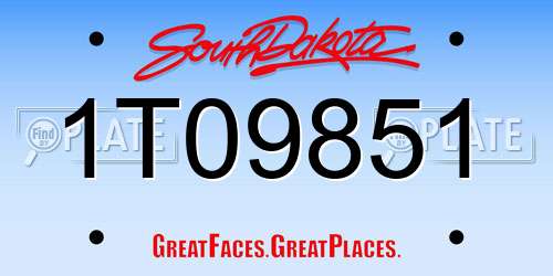 1T09851 South Dakota License Plate