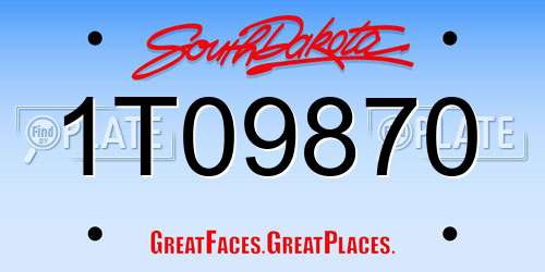 1T09870 South Dakota License Plate