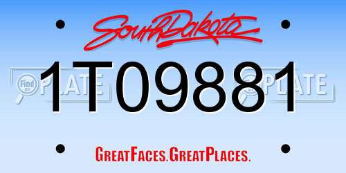 1T09881 South Dakota License Plate