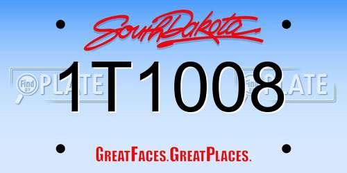 1T1008 South Dakota License Plate