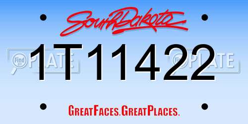 1T11422 South Dakota License Plate