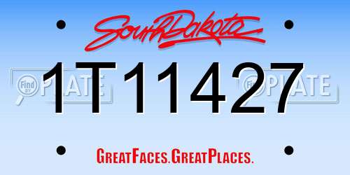 1T11427 South Dakota License Plate