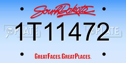 1T11472 South Dakota License Plate