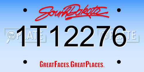 1T12276 South Dakota License Plate