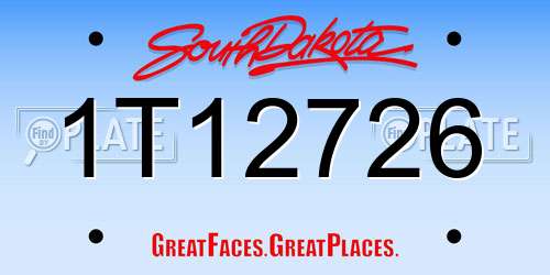 1T12726 South Dakota License Plate