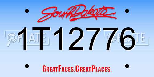 1T12776 South Dakota License Plate