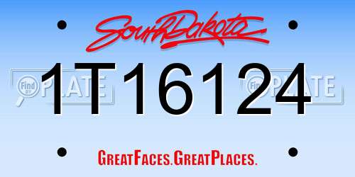 1T16124 South Dakota License Plate