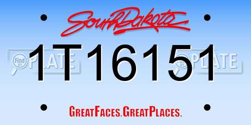 1T16151 South Dakota License Plate