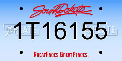 1T16155 South Dakota License Plate