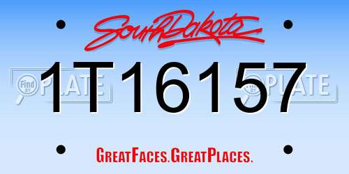 1T16157 South Dakota License Plate