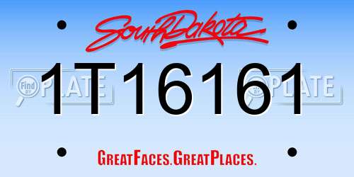 1T16161 South Dakota License Plate