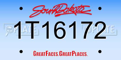 1T16172 South Dakota License Plate